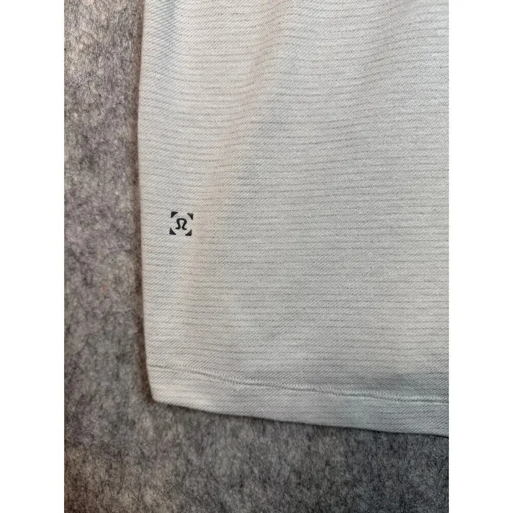 Lululemon Mens Gray Striped XL Performance Polo Stretch Comfort Golf Preppy - Picture 5 of 7